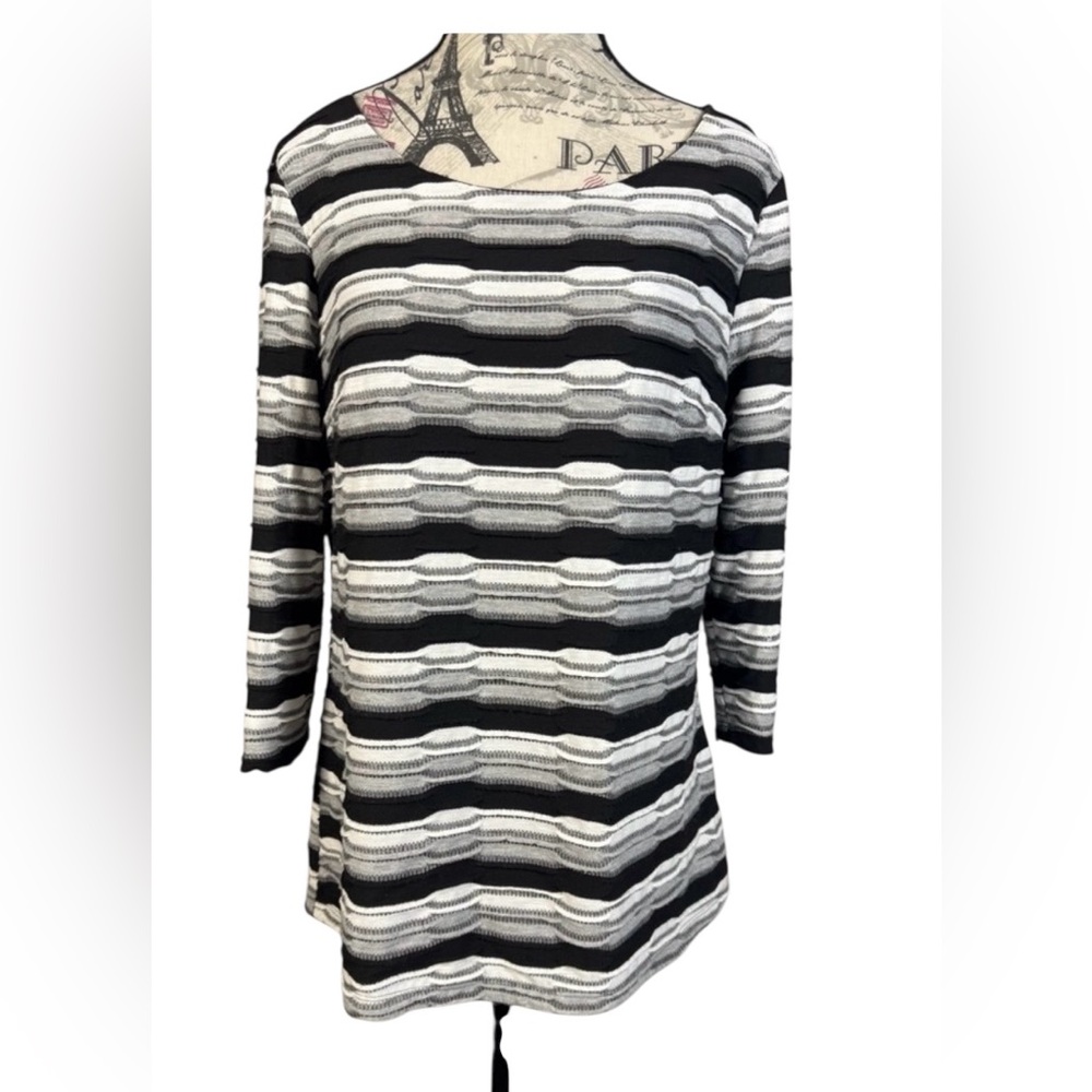 Roz & Ali Chic Fashionable Monochrome Lined Blouse Size XL